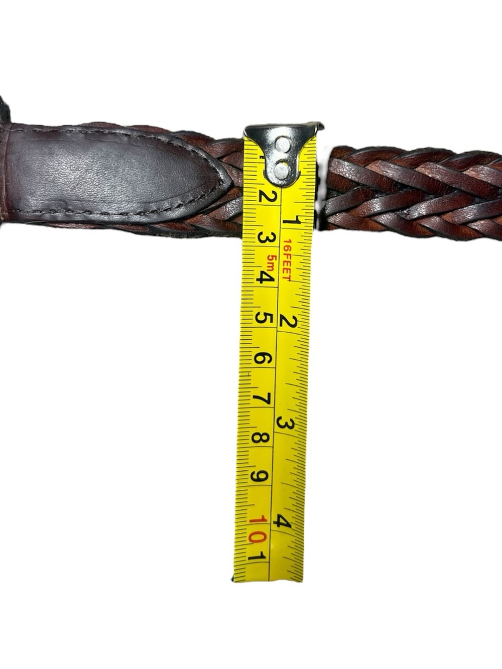 Vintage Dark Brown Braided Leather Belt – Made in Uruguay – Size 34 (85 cm) - Picture 6 of 7
